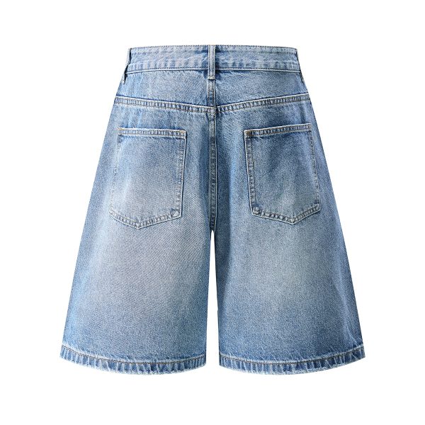 1787217493393280.jpg 3576 Men's 11.8 oz Baggy Loose Graffiti Printing Denim Shorts