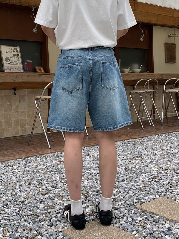 1787217538877691.jpg 3576 Men's 11.8 oz Baggy Loose Graffiti Printing Denim Shorts