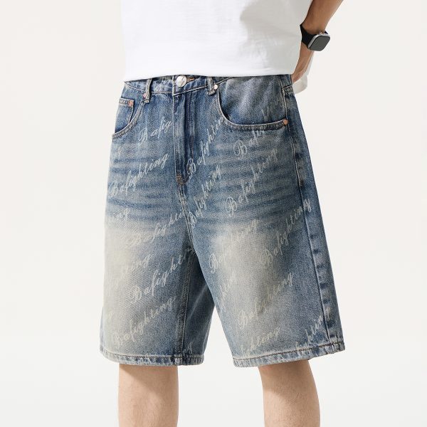 1787219553322949.jpg 6553 Men's Summer 12.7 oz Lyocell Baggy All‑Over Printing Denim Shorts
