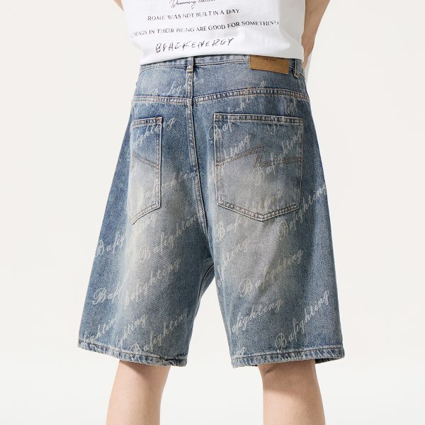 1787219554651945.jpg 6553 Men's Summer 12.7 oz Lyocell Baggy All‑Over Printing Denim Shorts
