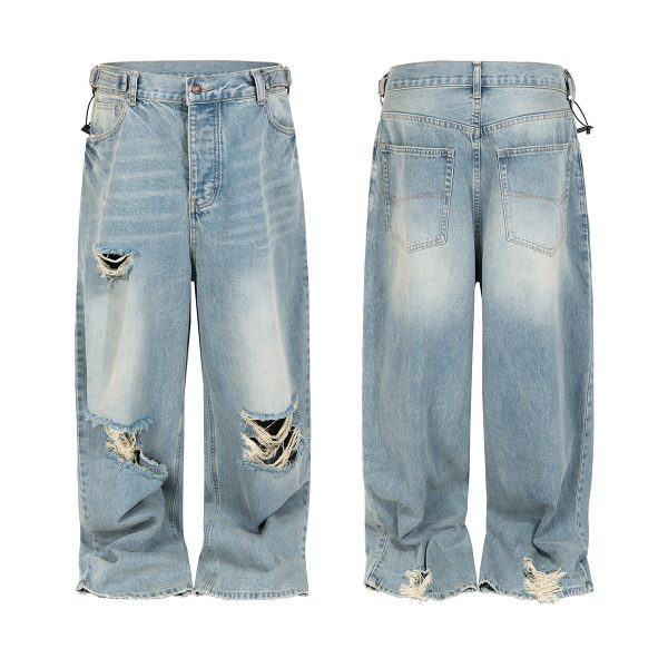 1787302317238801.jpg TJ175 Men's Ripped Webbing Metal Adjuster Buckle Wide Leg Jeans