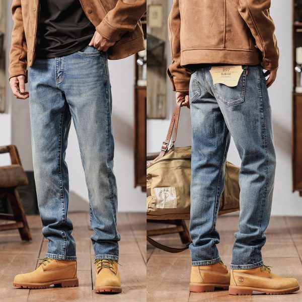 1787308604831990.jpg 5067 Men's 12.8 OZ Selvedge Slim Fit Straight Denim Jeans