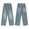 1787539064991835.jpg H3816 Men's 13.7 OZ All‑Over Printing Loose Straight Denim Jeans