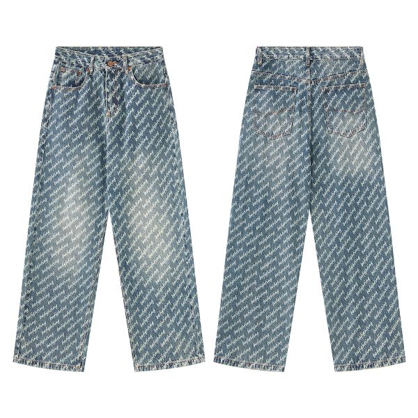 1787539064991835.jpg H3816 Men's 13.7 OZ All‑Over Printing Loose Straight Denim Jeans