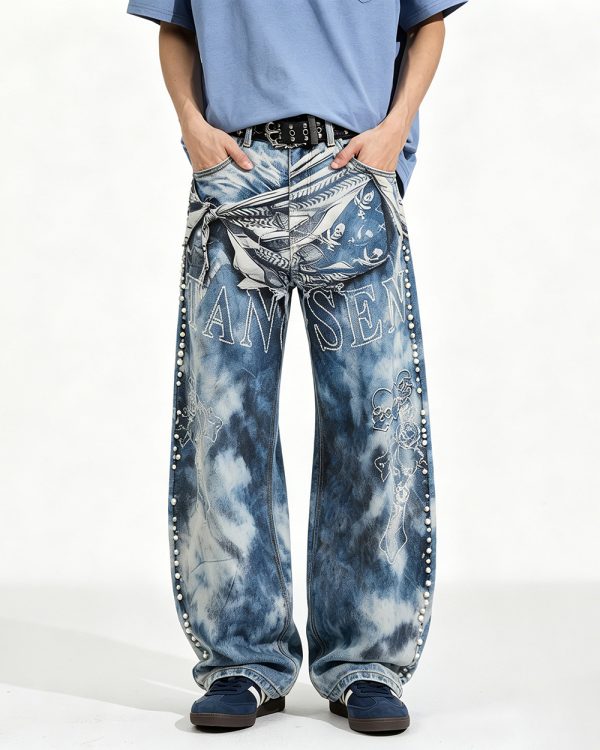 1787542953816595.jpeg 14032 Men's 14.2 OZ 3D Digital Printing Barrel Cut Curve-leg Jeans