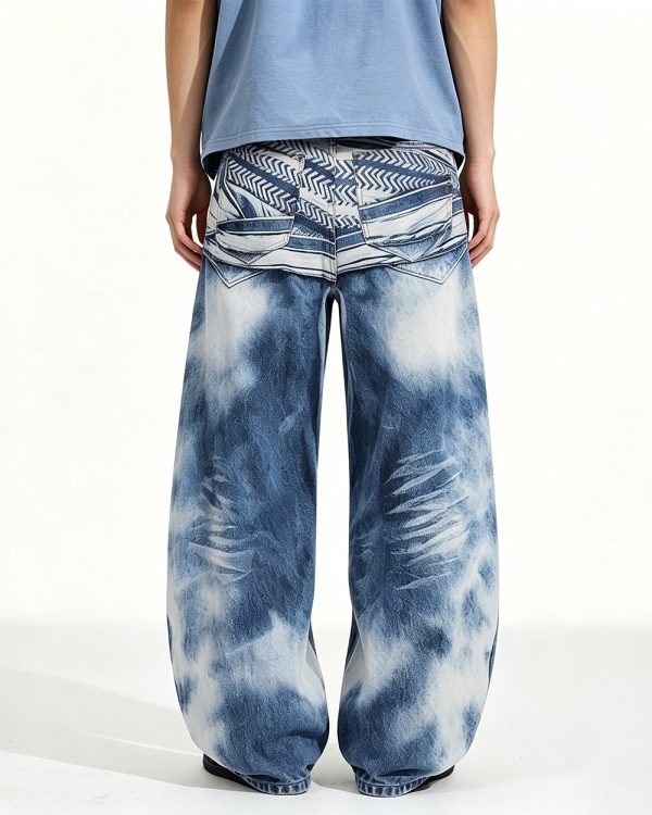 1787542964396950.jpeg 14032 Men's 14.2 OZ 3D Digital Printing Barrel Cut Curve-leg Jeans