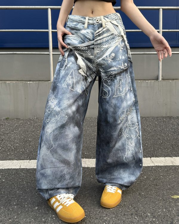 1787542976942766.jpeg 14032 Men's 14.2 OZ 3D Digital Printing Barrel Cut Curve-leg Jeans