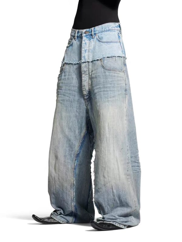 1787555041704960.jpg MJ016 Men's 15.5 OZ Y2K Baggy Double Waist Wide Leg Patchwork Jeans