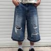 1787583229129558.jpg TJ177 Men's 12.5 OZ Baggy Loose Destroyed Ripped Raw Hem Capri Cropped Jeans