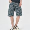 1161 Men's 12.8 OZ 100% Cotton Baggy Paisley Bandana Jacquard Denim Shorts