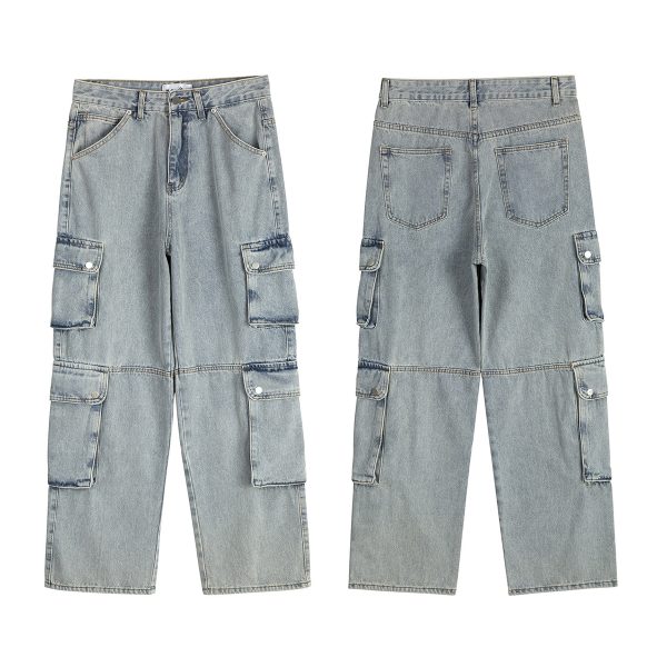 1787745368761363.jpg 8557 Men's 14.2 OZ Vintage Light Wash Cargo Baggy Jeans