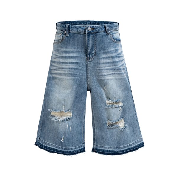 1787748835379085.jpg TJ177 Men's 12.5 OZ Baggy Loose Destroyed Ripped Raw Hem Capri Cropped Jeans