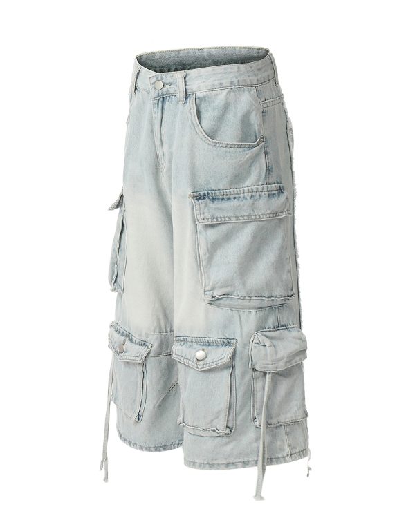 1787749174665591.jpg 1519 Men's 12.5 OZ Baggy Loose Cargo Capri Cropped Jeans