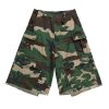 8486 Men's 9.8 OZ 100% Cotton Baggy Military Ripstop Camo Cargo Cropped Capri Pants