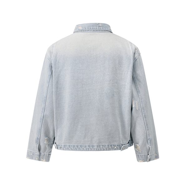 1787750069425454.jpg Q148 Men's 15.2 OZ Boxy Ripped Destroyed Zip‑up Denim Jackets