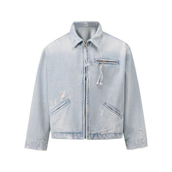 1787750090345815.jpg Q148 Men's 15.2 OZ Boxy Ripped Destroyed Zip‑up Denim Jackets