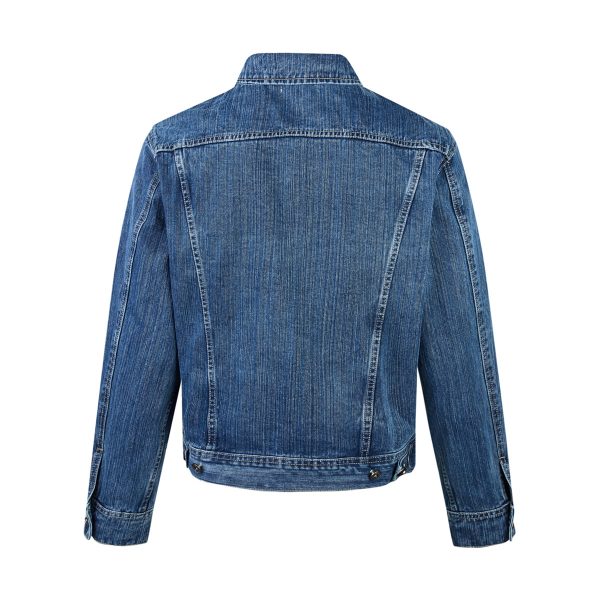 DY-994 Men's 14.8 OZ Boxy Stretch Vertical Slub Trucker Denim Jackets