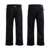 TJ179 Men's 13.6 OZ Oversize Solid Black Raw Denim Loose Jeans