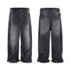 1787816104602670.jpg TJ129 Men's 13.8 OZ Paint Splatter Charcoal Black Baggy Jeans