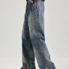 JK9661 Men's Moto Biker Laser Etching Stitched Embossed Jeans