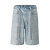 1787829609538906.jpg Q183 Men's 14.5 OZ 100% 3D Digital Printing Rhinestone Baggy Shorts