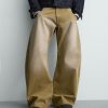 ZAB001  Men's 15.8 OZ Vintage Faded Wash Barrel‑leg Baggy Jeans