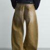 ZAB001  Men's 15.8 OZ Vintage Faded Wash Barrel‑leg Baggy Jeans