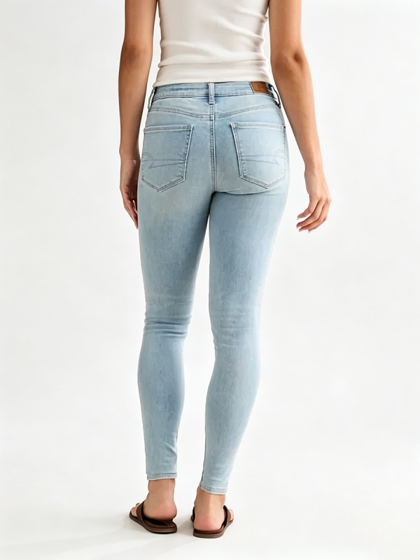 1788123520457758.png Women's Stretch High Rise Skinny Pale Light Blue Enzyme Stone Wash Sandblasted Jeans