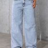 Women's 11.8 OZ Low‑Mid Rise Wide Leg Snow Wash Jeans