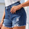 1788127986880894.jpg Women's 10.8 OZ High Rise Ripped Distressed Raw Hem Denim Shorts
