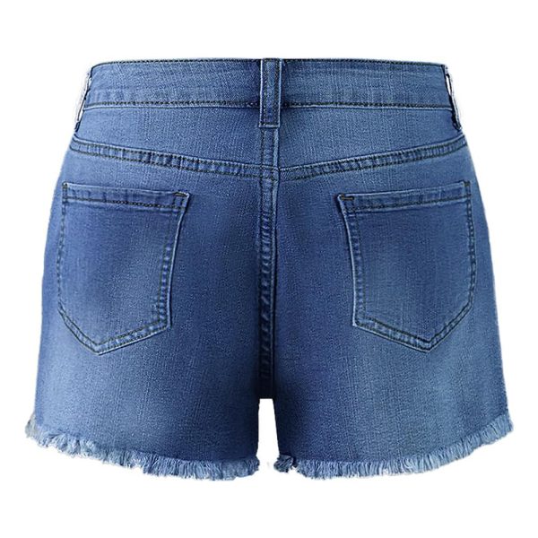 1788127997533659.jpg Women's 10.8 OZ High Rise Ripped Distressed Raw Hem Denim Shorts