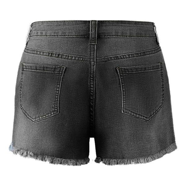 Women's 10.8 OZ High Rise Ripped Distressed Raw Hem Denim Shorts