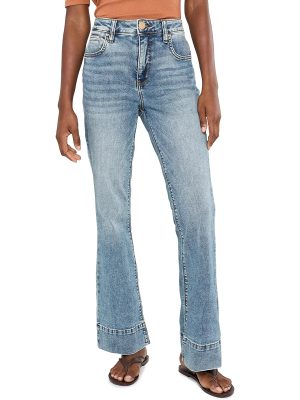 1788140523460914.jpg Women's 11.8 OZ High Rise Faded Western Cuffed Hem Flare Jeans