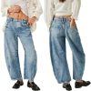 1788141913793195.jpg Women's 11.8 OZ Mid Rise Rigid Acid Stone Wash Barrel Ankle‑length Jeans