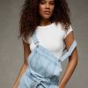 Women's 10.5 OZ Salt Wash Denim Short Bib Overalls