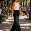 Women's 11.8 OZ Retro Cargo Square Front Patch Pockets Wide Leg Jeans