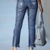Women's 11.8 OZ High Rise Distressed Ankle Length Cropped Destroyed Ripped Skinny Jeans