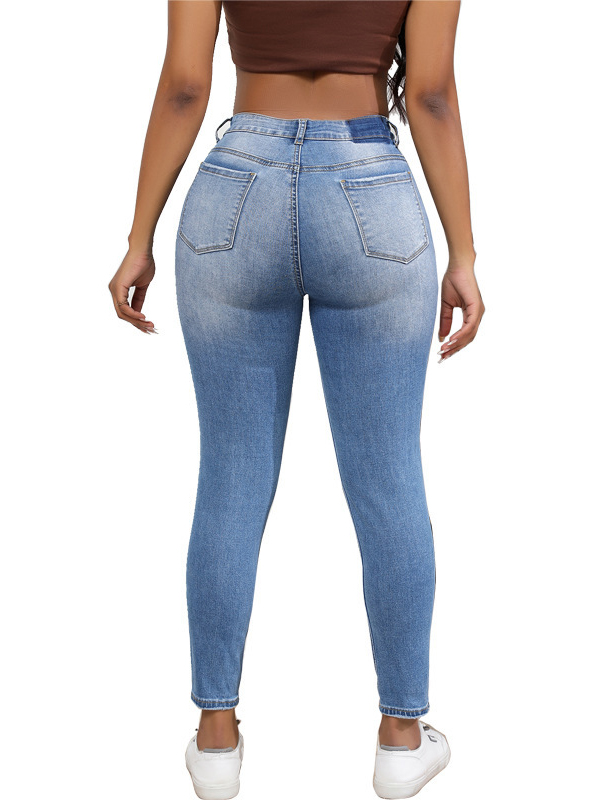 1788170264648658.jpg Women's 10.8 OZ Plus Size High Rise Destroyed Ripped Ankle Length Cropped Skinny Jeans