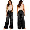 Women's 11.8 OZ Retro Cargo Square Front Patch Pockets Wide Leg Jeans