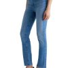 Women's 10.8 OZ Mid Rise Ankle Length Cropped Slim Straight Jeans