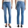 Women's 10.8 OZ Mid Rise Ankle Length Cropped Slim Straight Jeans
