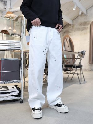 1788599582252905.jpg H3716 Men's 10.6 OZ Wide Leg Raw White Jeans