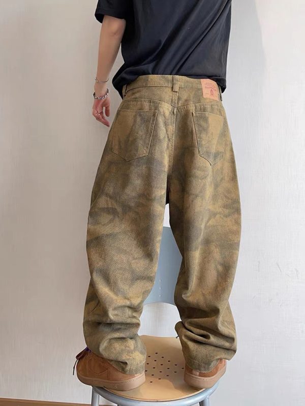 CAMO002 Men's Camo Digital All Over Printing Baggy Wide Leg Pants