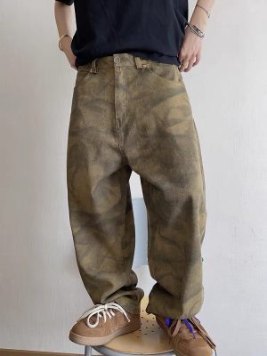 1788616125707957.jpg CAMO002 Men's Camo Digital All Over Printing Baggy Wide Leg Pants