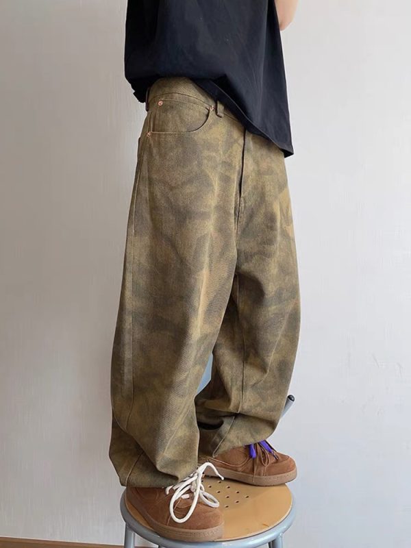 CAMO002 Men's Camo Digital All Over Printing Baggy Wide Leg Pants