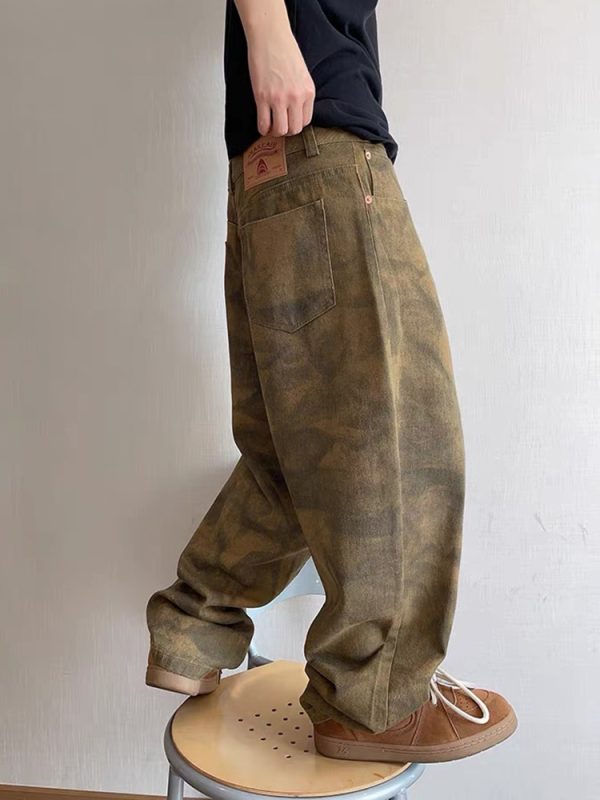 CAMO002 Men's Camo Digital All Over Printing Baggy Wide Leg Pants