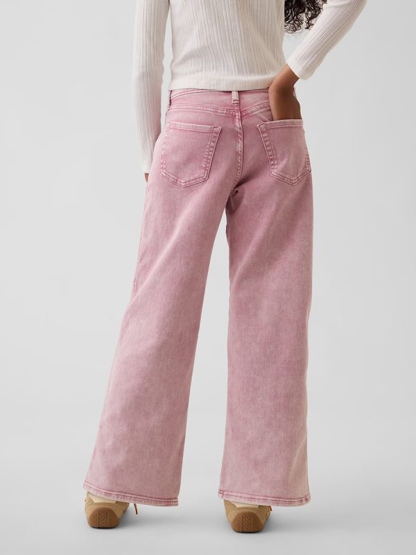 1788715202812311.jpg 10 OZ Big Girls Y2K Pink Low Rise Wide Leg Cargo Jeans