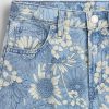 10 OZ Big Girls Vintage Hippie Y2K Low Rise All‑over Digital Floral Printing Baggy Jeans