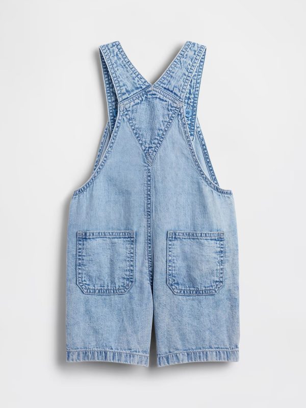 1788749706375181.jpg Toddler Boys 9.6 OZ Light Acid Wash Cargo Denim Short Overalls Shortalls