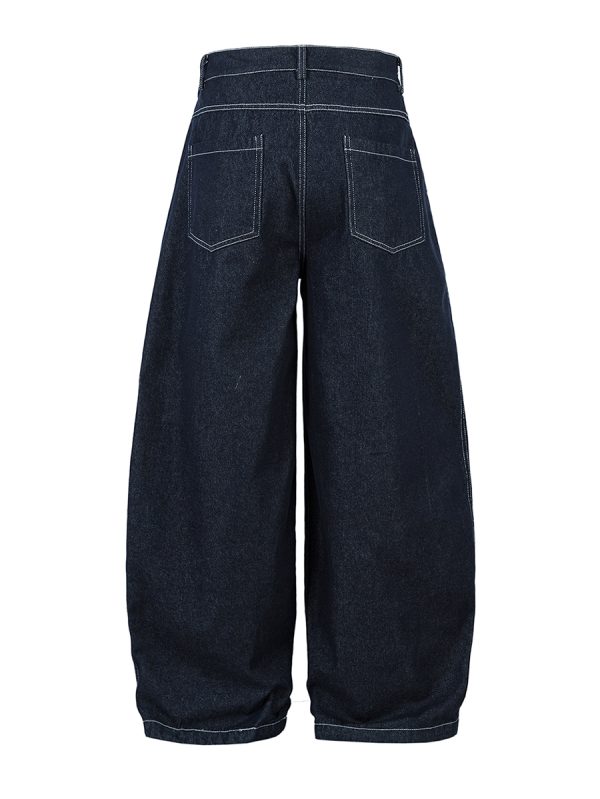 1788826444831700.jpeg 3066 Men's 10.8 OZ Baggy Raw Dark Indigo Denim Pleated Balloon Jeans